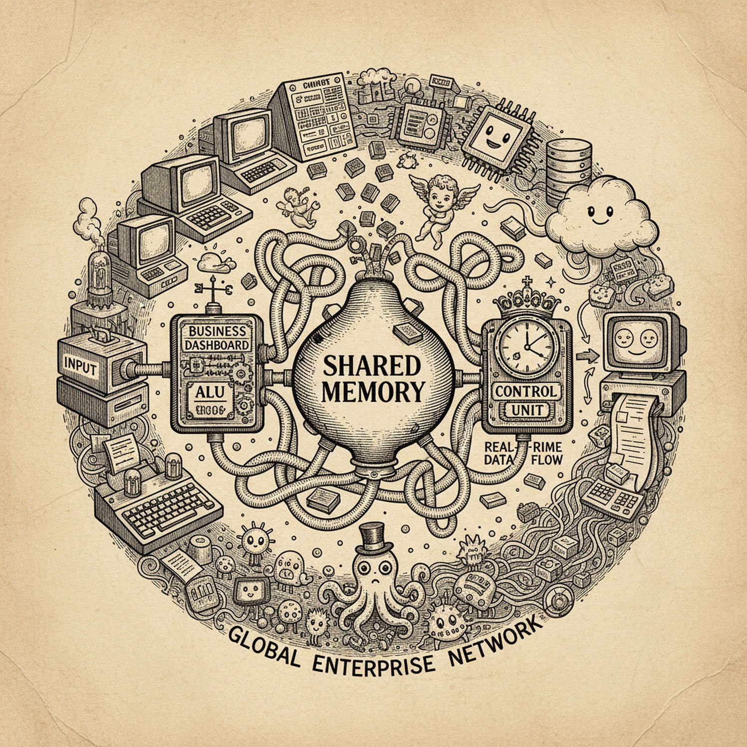 Ilustracja poglądowa do artykułu w kategorii Technologie IT - od liczydła do komputerów