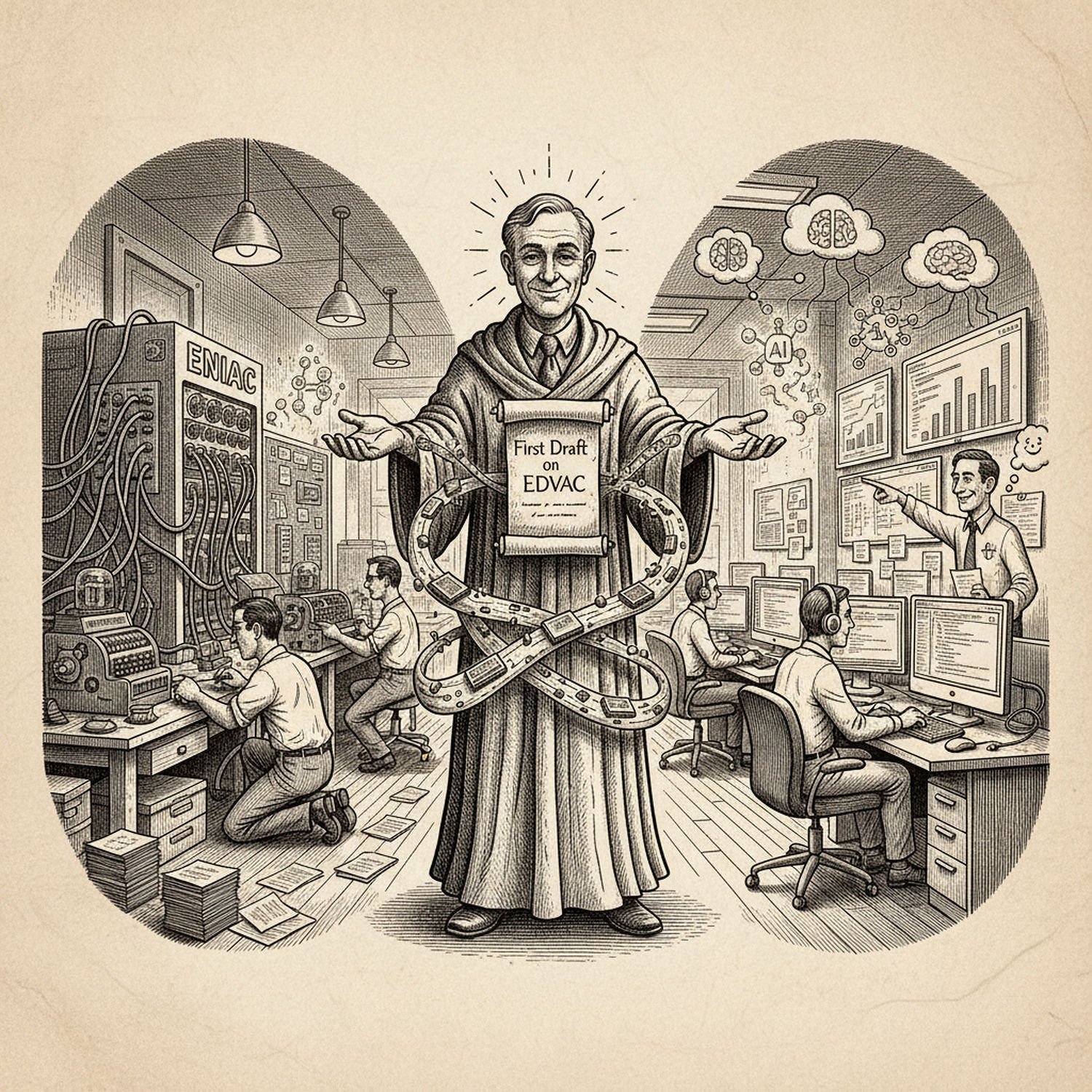 Ilustracja poglądowa do artykułu w kategorii Technologie IT - od liczydła do komputerów