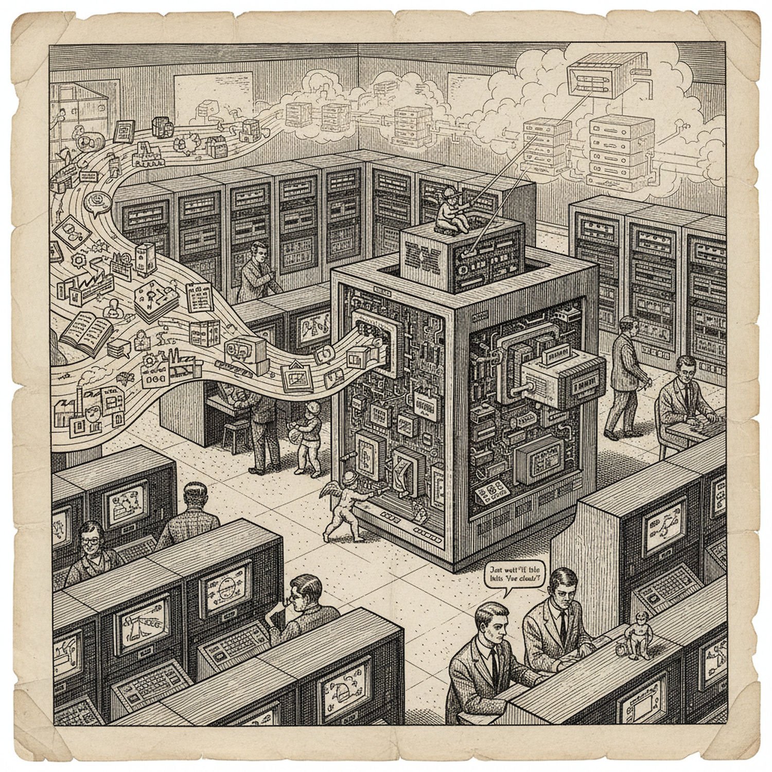 Ilustracja poglądowa do artykułu w kategorii Technologie IT - od liczydła do komputerów