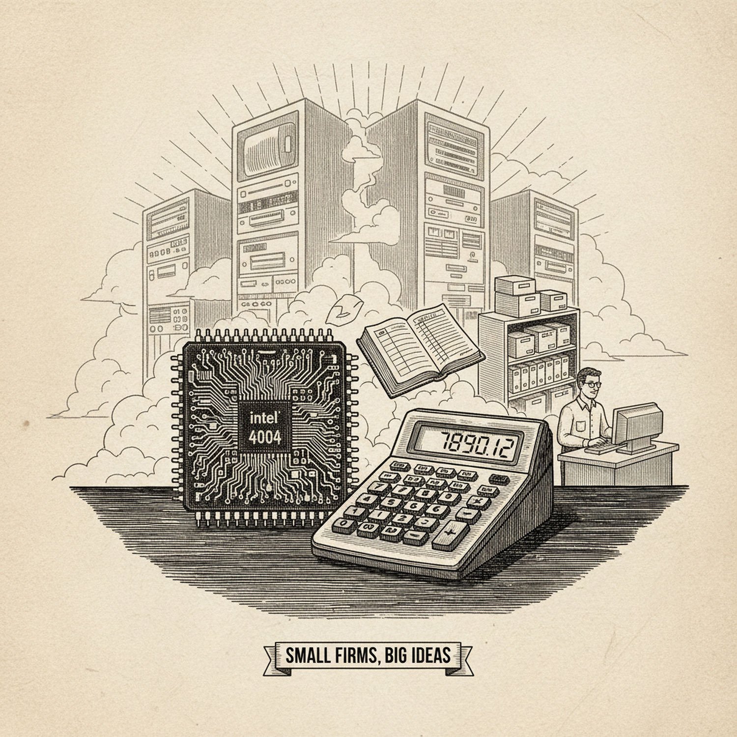 Ilustracja poglądowa do artykułu w kategorii Technologie IT - od liczydła do komputerów