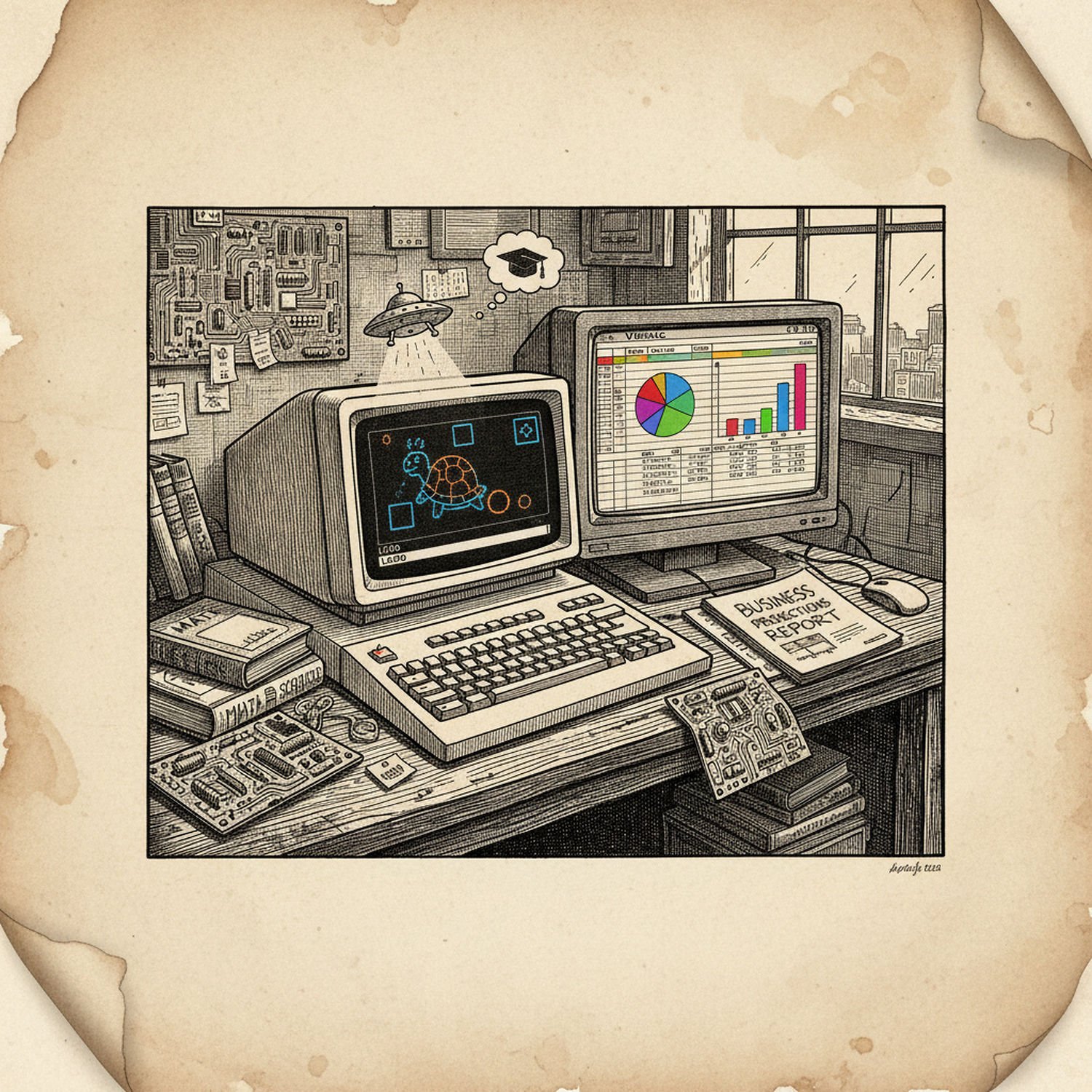 Ilustracja poglądowa do artykułu w kategorii Technologie IT - od liczydła do komputerów