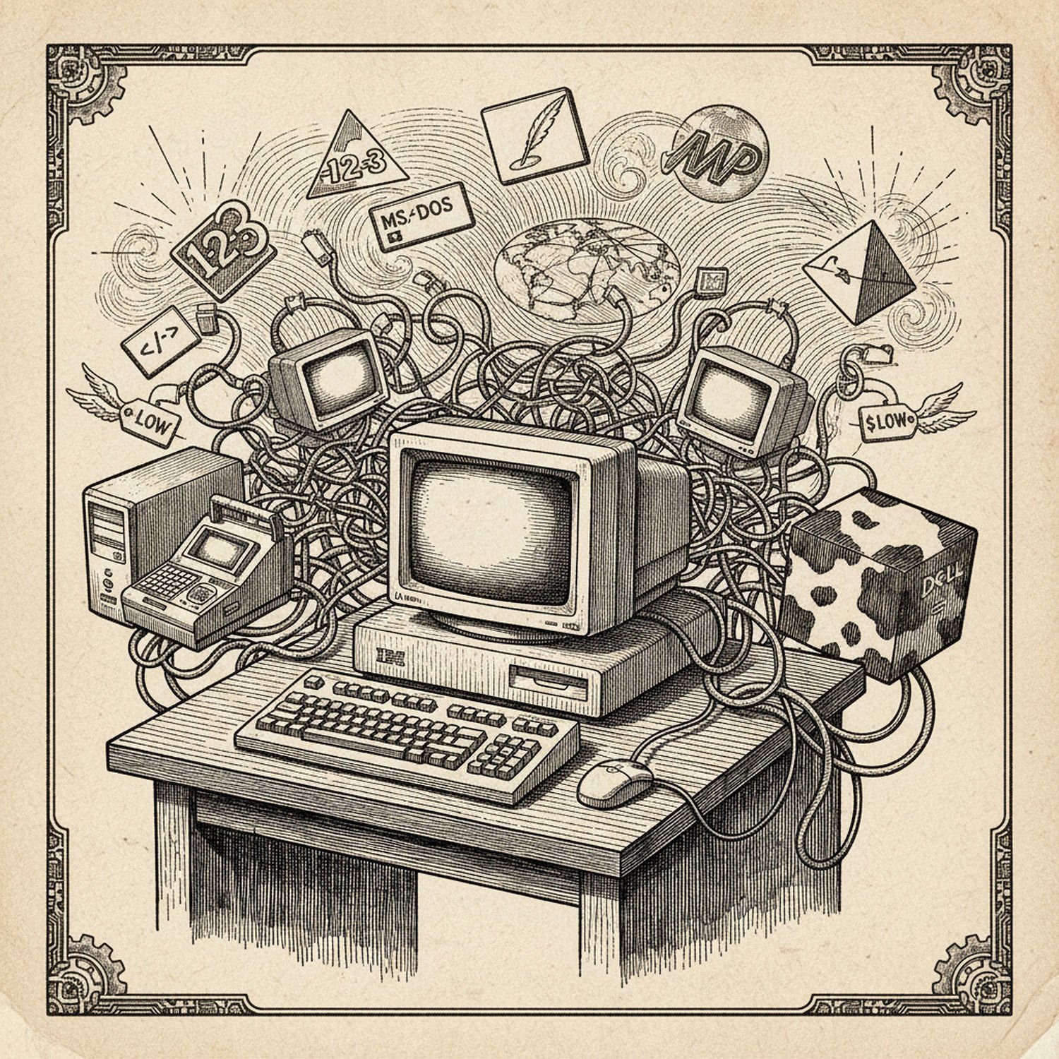 Ilustracja poglądowa do artykułu w kategorii Technologie IT - od liczydła do komputerów