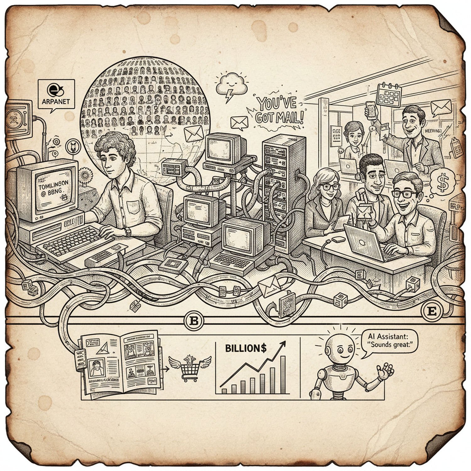 Ilustracja poglądowa do artykułu w kategorii Technologie IT - od liczydła do komputerów