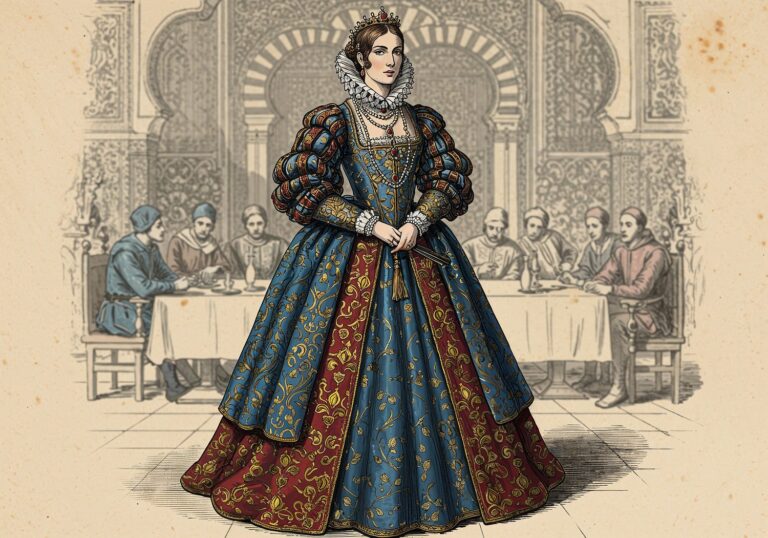 Odkryj sekrety hiszpańskich sukni dworskich z epoki Reconquisty – mieszanka wojennej surowości i dworskiej elegancji
