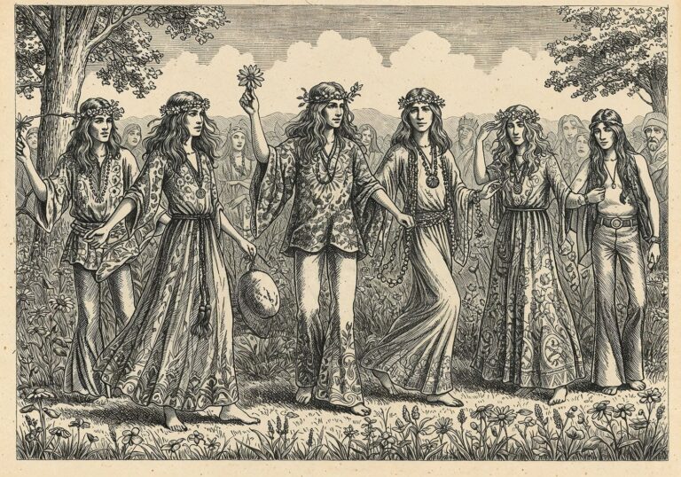 Moda hippisowska lat 70. – flower power i powrót do natury w ubiorze