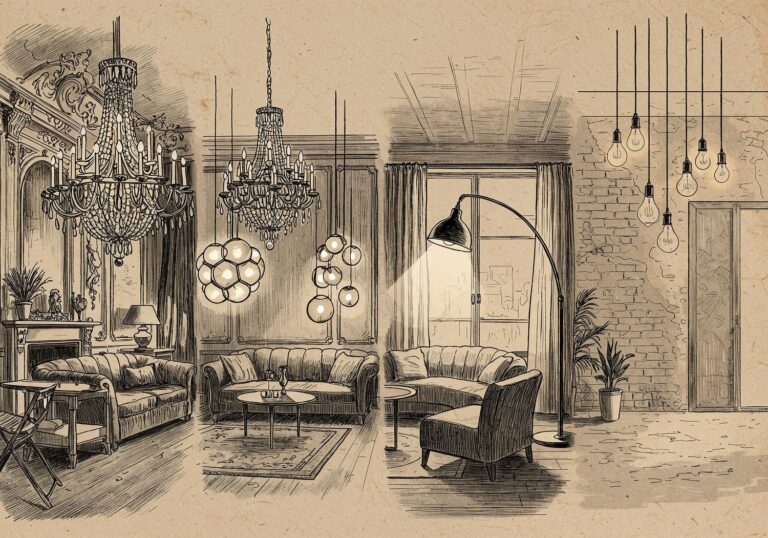 Oświetlenie jako klucz do nastroju – podróż przez epoki wnętrzarskie od żyrandoli do żarówek Edisona