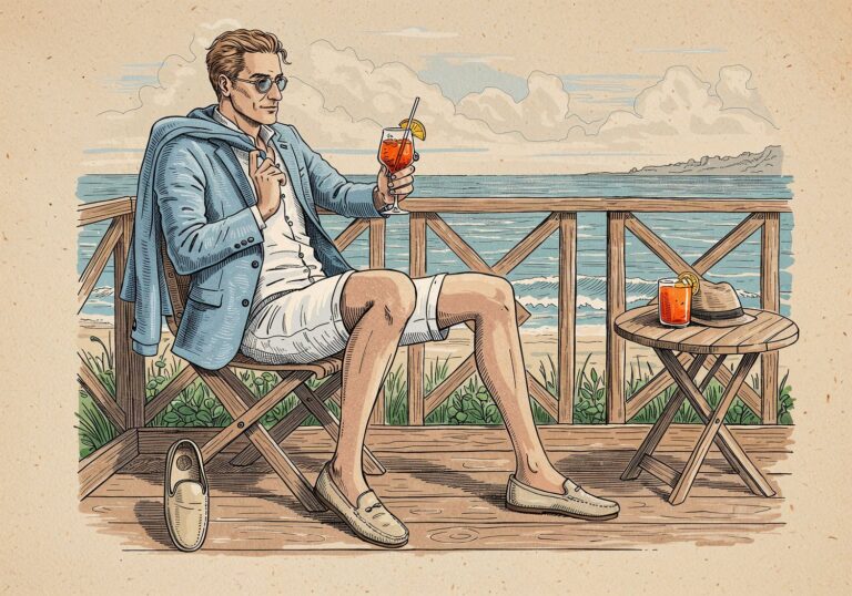 Letni szyk w odcieniach morza – jasnoniebieska marynarka z lnu na popołudniowy relaks