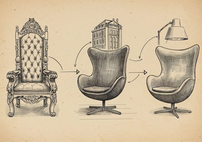 Ewolucja siedziska – podróż od barokowych tronów do skandynawskiej prostoty