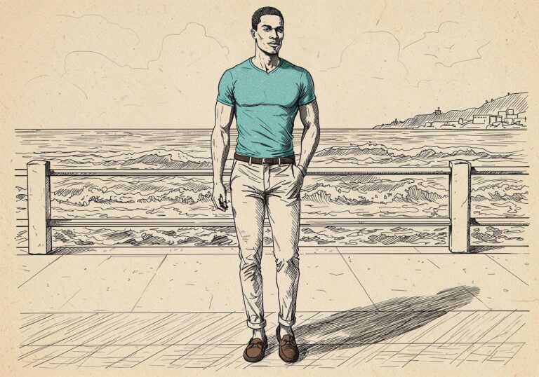 Stylowy turkusowy t-shirt – casualowy look na nadmorskie popołudnie