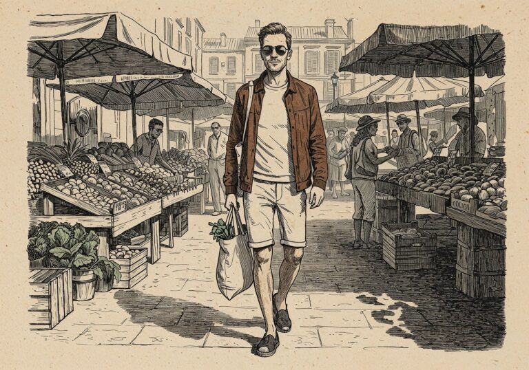 Letni look na zakupy – Brązowa marynarka z zamszu z nutą elegancji