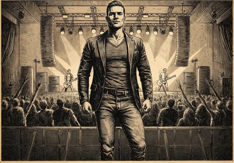 Czarna marynarka slim – rockowy styl na koncert z podkreśleniem sylwetki