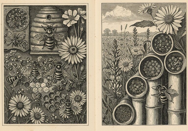 Pszczoła miodna kontra dzikie zapylacze – odkryj tajemnice życia i pracy różnych pszczół