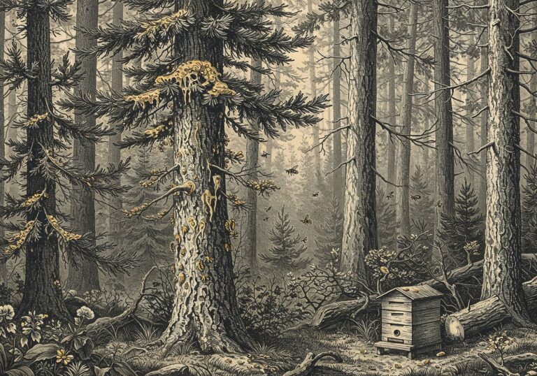 Miód spadziowy z europejskich lasów iglastych – unikat światowy bez nektaru kwiatowego