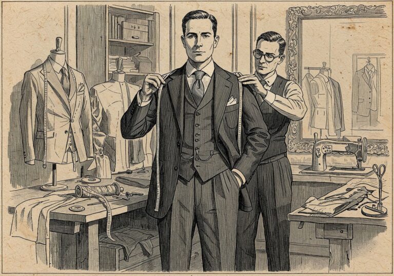 Modny mężczyzna w klasycznym żakiecie – elegancja szyta na miarę