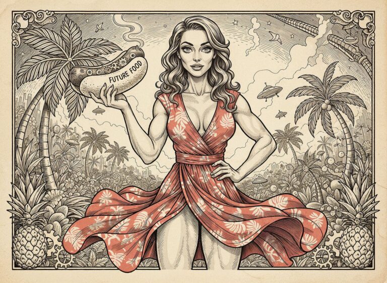 Sukienka w odcieniu tropikalnego koralu – hołd dla pin-up girls lat 50.