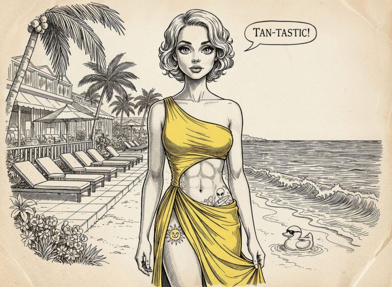 Seksowny urok retro – komplet w biało-czerwone paski inspirowany pin-up girls z lat pięćdziesiątych