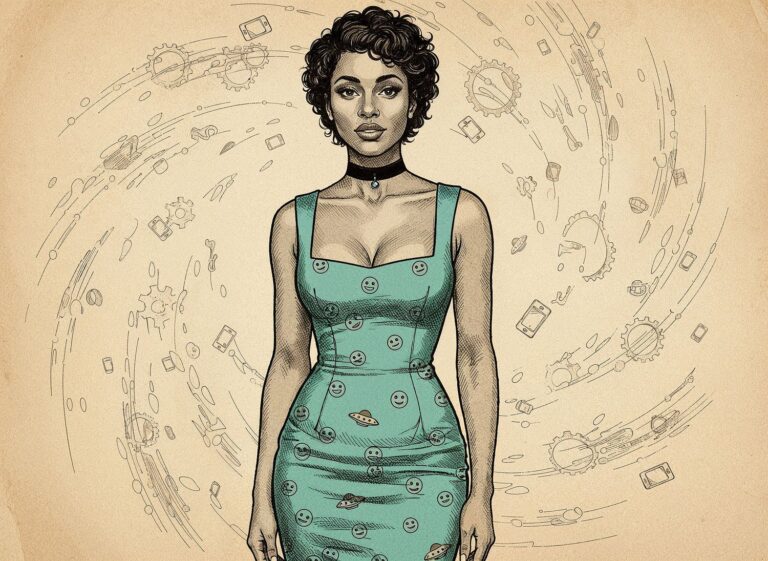 Turkusowa sukienka ołówkowa jako hołd dla pin-up girls lat 50.