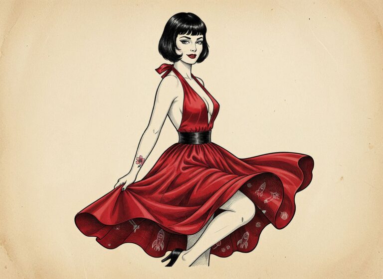 Pin-up w pastelowym błękicie – zwiewny komplet batystowy na letnie chwile